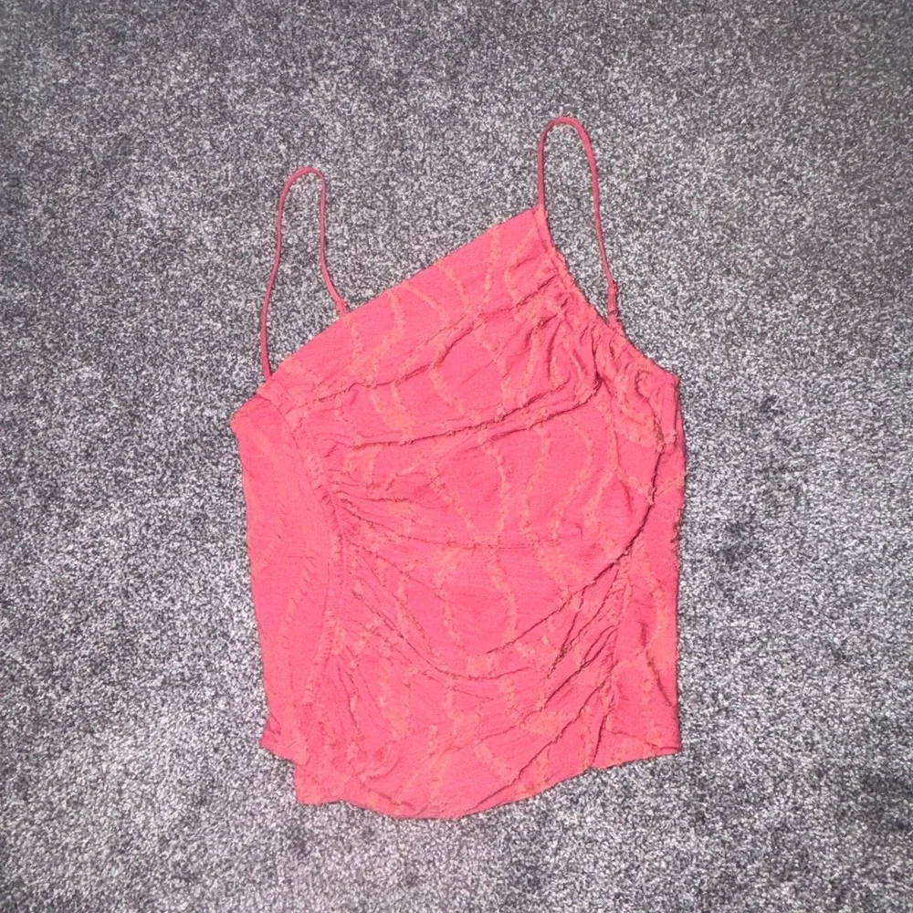Free People Sand Dune Ruched Tank Top, Red Clover, Spaghetti Straps - Size XS